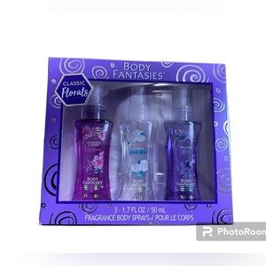 Purple Lovely Scents 3-Piece Fragrance Body Mist Gift Set NWT